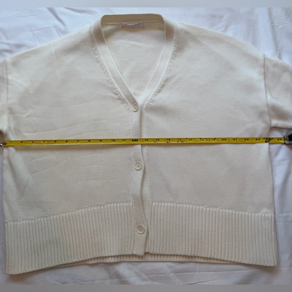 Everlane Boxy Cardigan Women’s Size Large Off White Cream Button Cotton - Picture 3 of 8
